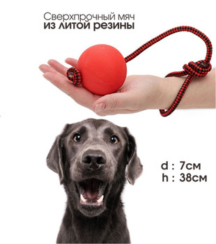 For Pets игрушка д/соб МЯЧ ЛИТОЙ С ВЕРЕВКОЙ арт 20260