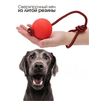 For Pets игрушка д/соб МЯЧ ЛИТОЙ С ВЕРЕВКОЙ арт 20260